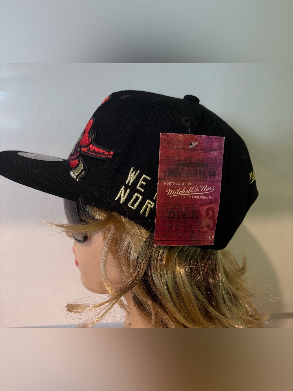 Mitchell & Ness Toronto Raptors Wool Blend Black Snapback Hat - New With Tags - Picture 3 of 11